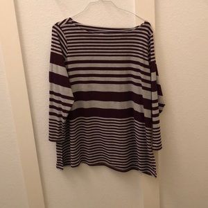 Purple and grey striped tunic